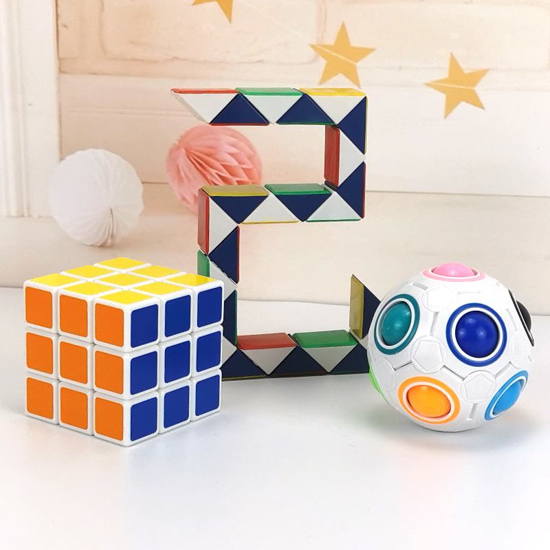 Magic square Three-order Rainbow Ball Smooth Beginners Students Develop Intellect Ball Puzzle Magic Ruler Kindergarten Children's Toys