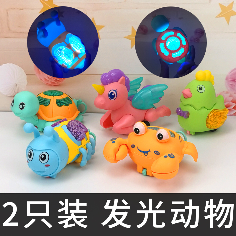 Children baby baby baby toddlers hair turtle pull line chicken net red animal glowing toys will run a car