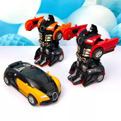 Toy car inertia Children Baby Boy Boy Transformers car people shake sound Net red same toy
