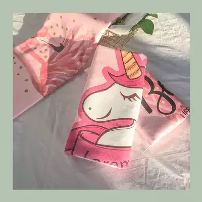 Bath towel beach towel ~ ~ ins Net Red Flamingo fashion hot spring swimming towel dry hair towel sports water absorbent towel