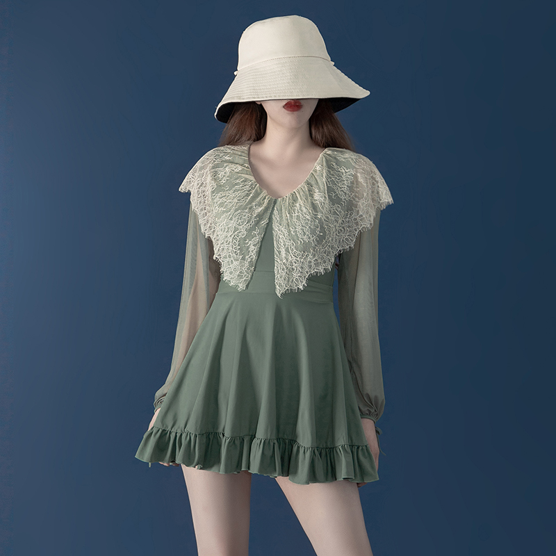 (Fairy girl house)South Korea ins2021 new fashion cover belly thin conservative student hot spring swimsuit female