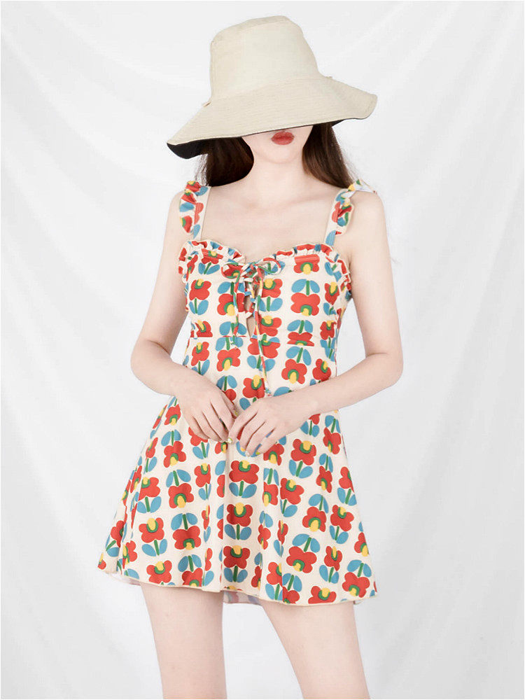 Fairy fan Korea ins2021 new thin cover belly cover meat sexy conservative hot spring one-piece swimsuit women's tide