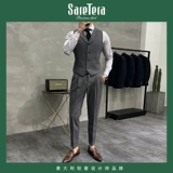 Мужской жилет, шерстяной пиджак классического кроя, в корейском стиле