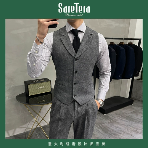 Мужской жилет, шерстяной пиджак классического кроя, в корейском стиле