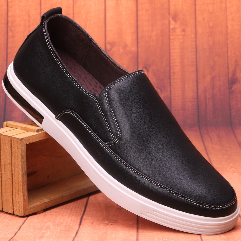 British men's casual shoes lazy shoes Korean version slip on men's shoes loafers summer leather breathable youth sneakers