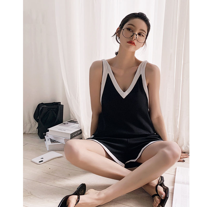 Summer B preparation~ ultra-simple VIRRI CIAGA pajamas women's pure cotton summer thin suspenders fresh and wearable suit