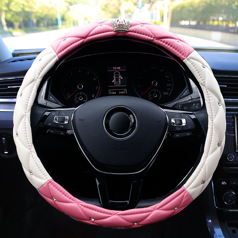 New car four seasons universal steering wheel cover for women Mercedes BMW Foss Honda non-slip fashion diamond-set handle cover