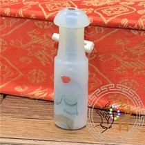 The Qing Dynasty white jade color flottantes Xu Daily Dongsheng old glazed cigarette holder high 5 7 cm diamètre 1 6 cm complete