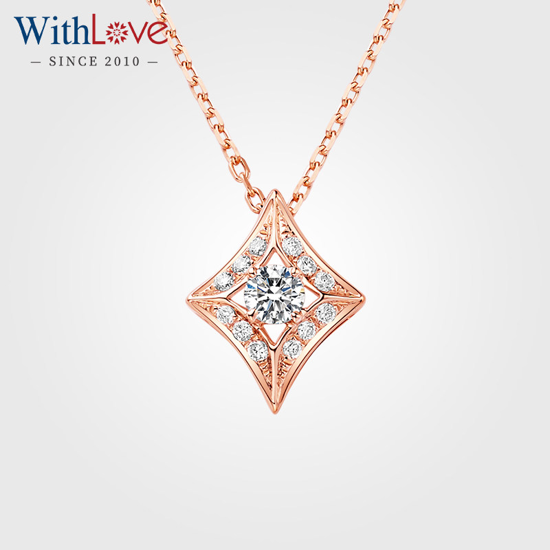WithLove Rose Gold 18K Diamond Diamond Cross Diamond Link Link Link