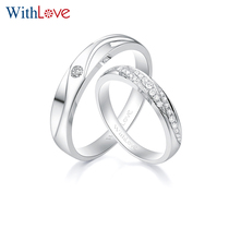 WithLove cronyism 18K gold 17 Diamonds Wedding to ring Platinum Couple Rings Eroy