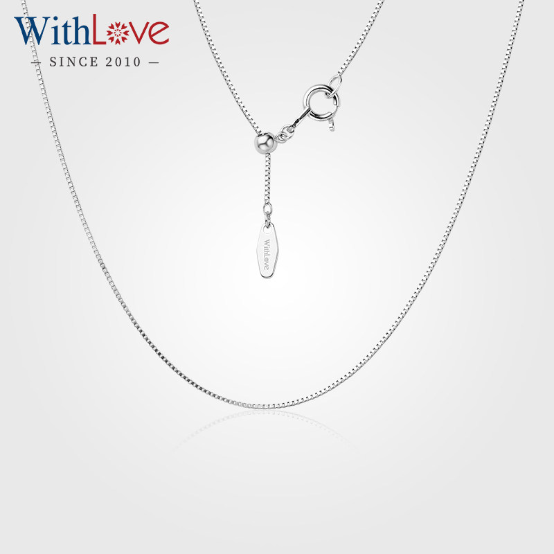 WithLove Japan 18K gold necklace boxed au750 platinum vegetarian chain pt950 platinum color gold collarbone chain female
