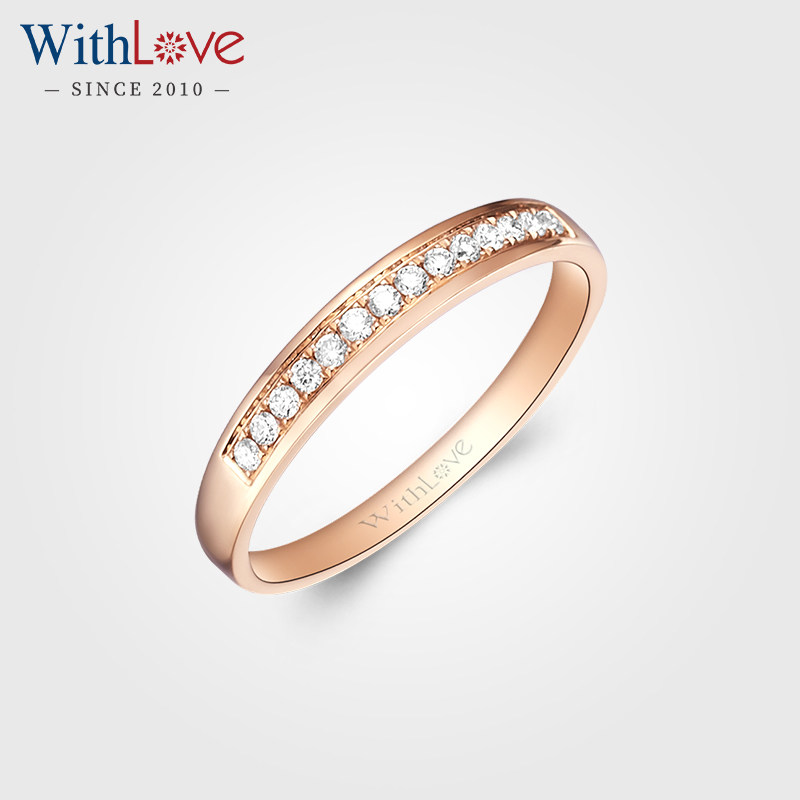 WithLove cronyism the roses 18K gold 15 in row inlaid with diamond ring gold platoon drill ring to banish thoughts