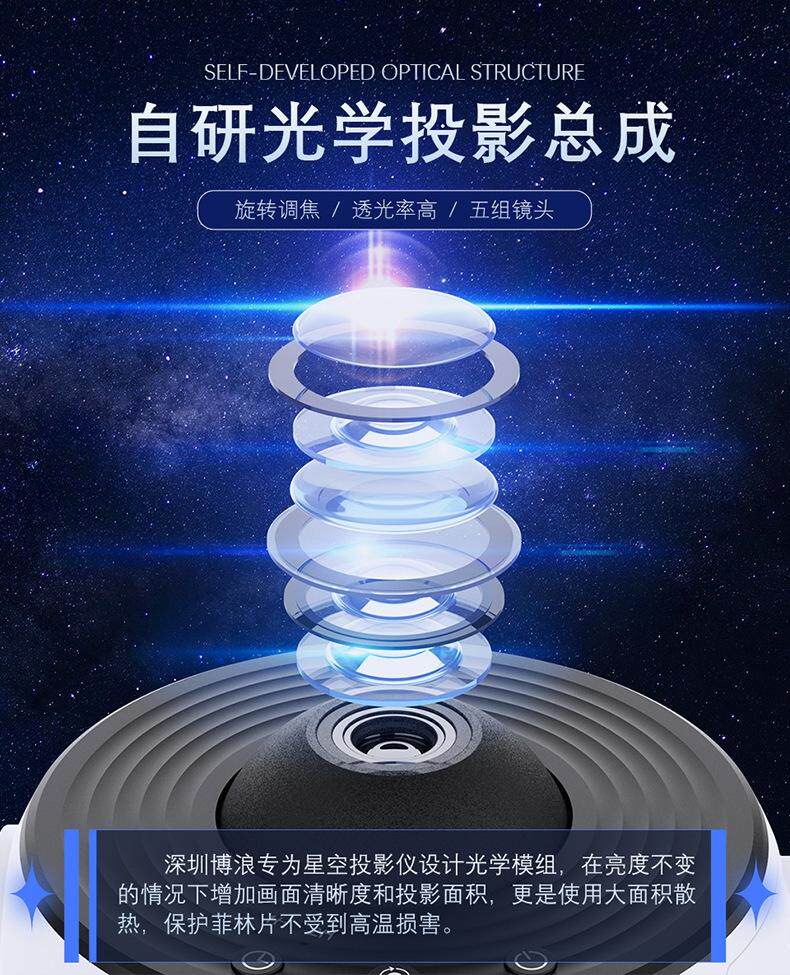 лампа 星空灯投影仪儿童满天星星光房间卧室顶天花板梦幻氛围装饰小夜灯