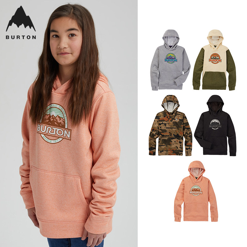United States BURTON Burton men's and women's children's splash-proof hoodie ski pullover warm layer fleece section limited edition