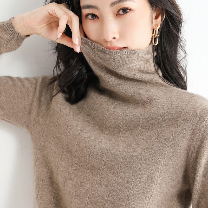 Autumn and winter new sets of headstock heaps of high collar sweater women in pure color Non cashmere knitted sweatshirt with long sleeves bottom short blouses