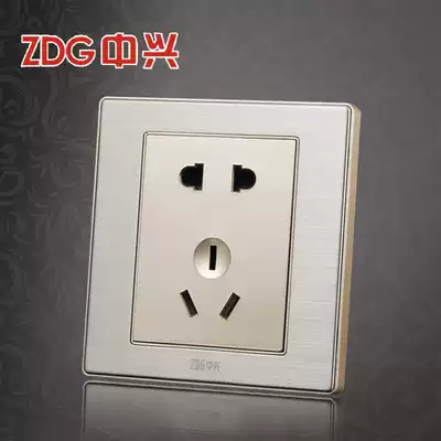 ZDG ZTE switch socket B8 champagne color metal brushed two-three-pole 86 type 5-hole panel new experience price