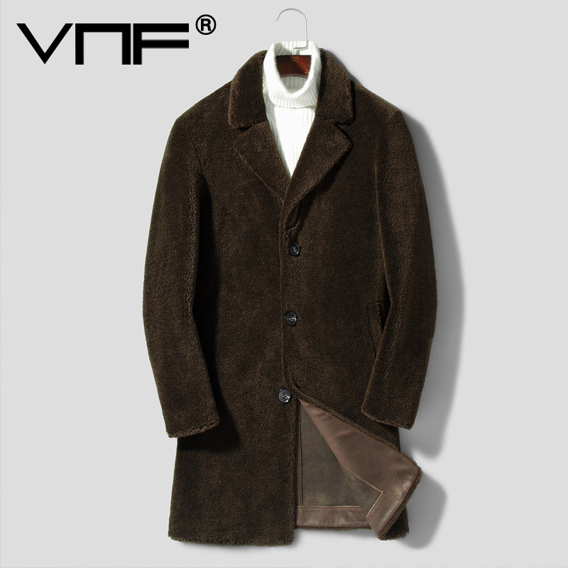 2019 new winter 100% wool granule velvet coat Suit collar sheep shearing men's fur one-piece lambskin coat