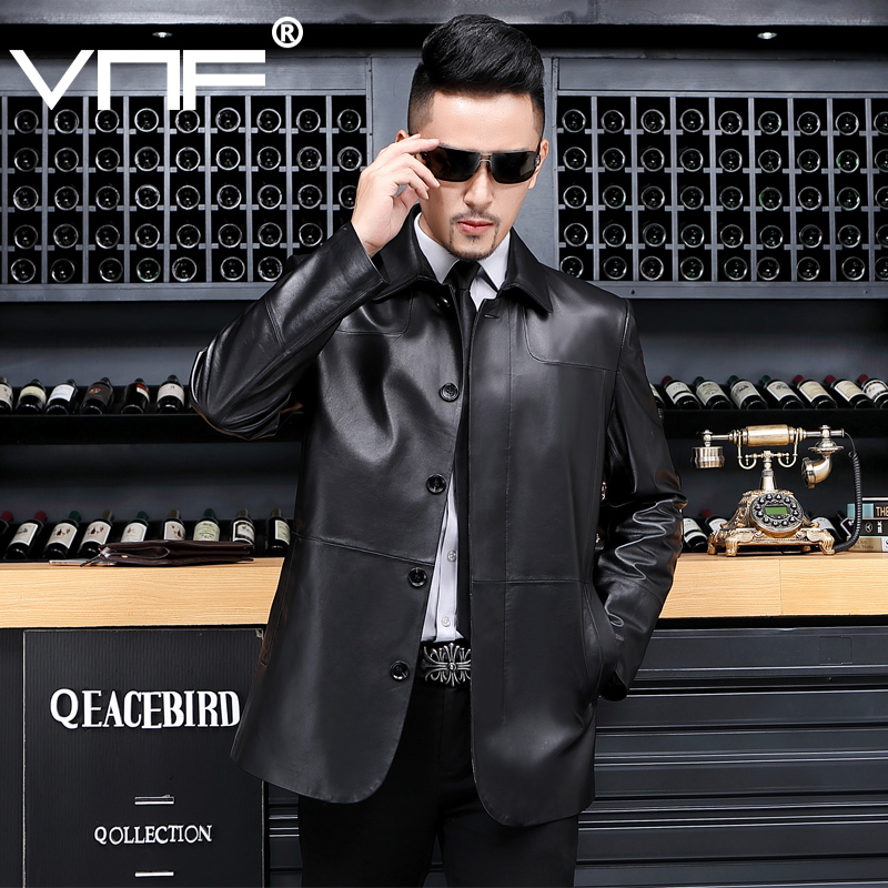 Haining Spring and Autumn Fur Fur Leather Men Middle and Long Edition Men Hanging Sheep Skin