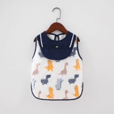 Хлопковый детский слюнявчик, водонепроницаемый фартук, летний нагрудник подходит для мужчин и женщин, сзади на завязках, анти-грязь, с карманом