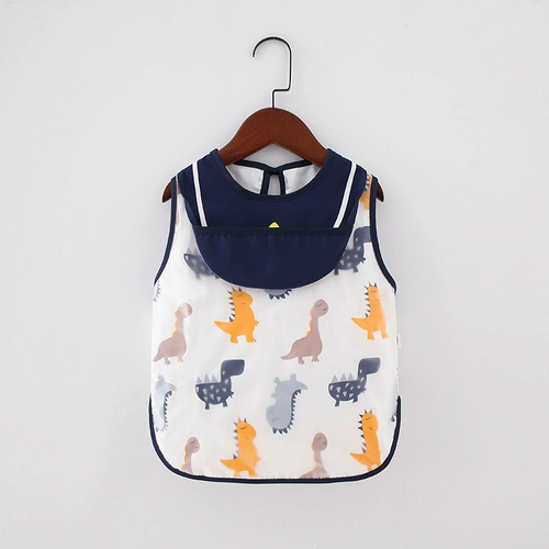 Хлопковый детский слюнявчик, водонепроницаемый фартук, летний нагрудник подходит для мужчин и женщин, сзади на завязках, анти-грязь, с карманом
