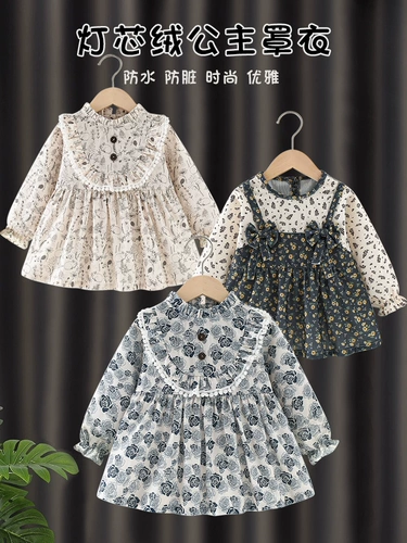 Детский нагрудник, демисезонный водонепроницаемый лонгслив для девочек, фартук для еды, в западном стиле, анти-грязь, сзади на завязках