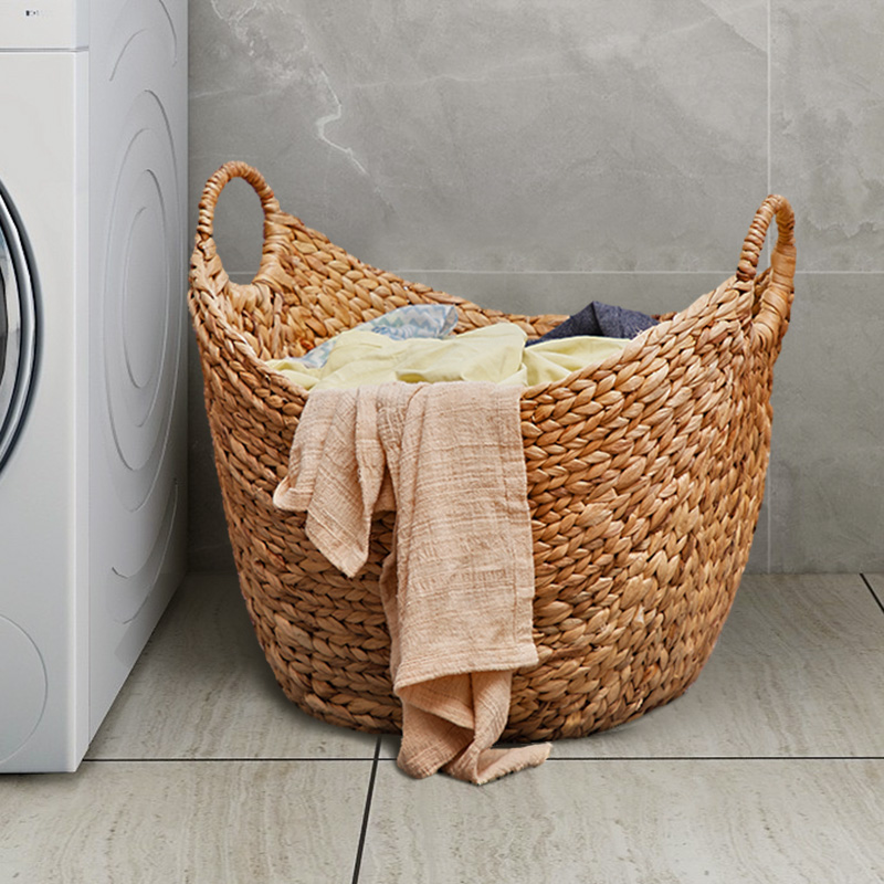 Nordic rattan dirty clothes storage basket straw dirty clothes basket household woven basket ins wind dirty clothes basket laundry basket