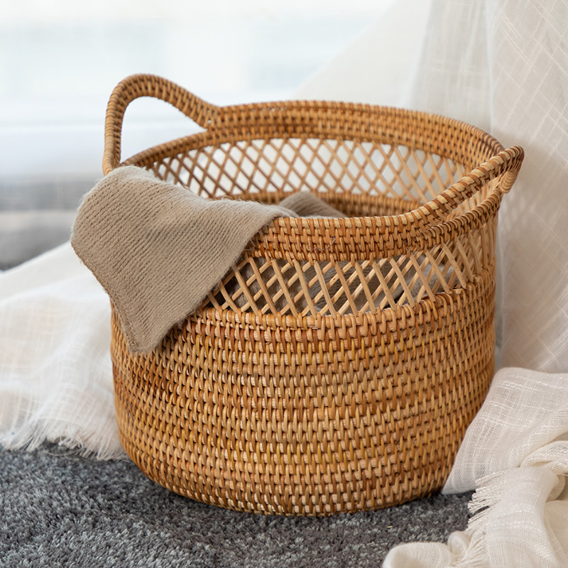 Vietnamese rattan dirty clothes basket dirty clothes basket dirty clothes storage bucket woven clothes toys sundries storage basket storage basket