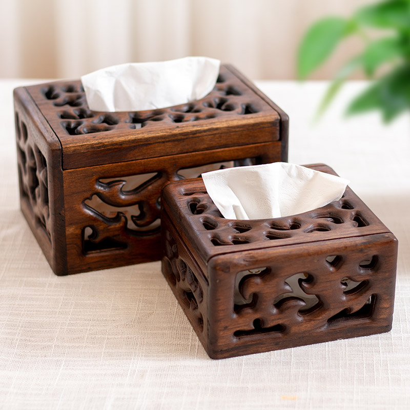 Li creative simple simple retro wooden sanitary carton living room household storage solid wood tissue box new Chinese extraction sanitary carton