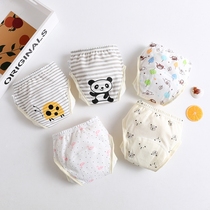 Baby diaper pants pure cotton leak-proof baby diaper pocket breathable childrens toilet learning training pants washable and enlarged