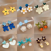 Brief Fashion Ins Trend Earrings Net Red Summer New Flowers Earrings Woman Personality Senteal Fresher Ear Ornaments