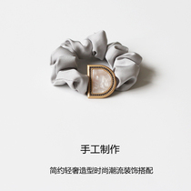 Advanced sense letter D French style large intestine hair ring ins net red hair accessories retro head decoration 100 hitch Elegant Head Rope Woman