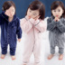 Đồ ngủ cho bé mùa đông san hô lông cừu 1-3 tuổi dính liền kho báu nam dài tay cho bé mùa thu và mùa đông dày flannel bé gái 0 bộ trẻ em phim hoạt hình Áo liền quần