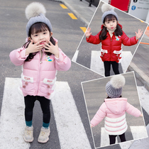 Girls cotton padded clothing thickened winter 2021 new foreign-style female baby cotton-padded jacket