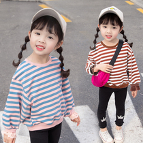Baby womens striped shirt autumn girls long sleeve T-shirt spring and autumn thin paragraph