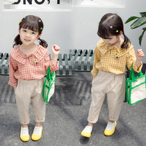Girl autumn suit 2021 new baby girl autumn clothes foreign children Spring and Autumn two sets tide