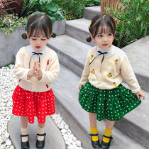 Girls dress Korean version of foreign style fashionable 2021 New Winter children small fragrant wind Winter Women baby clothes
