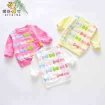Female baby long sleeve T-shirt 2021 autumn new girl base shirt baby children Spring and Autumn thin coat foreign style