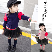 Baby girl knitted cardigan sweater 1 a 3 year old girl spring and autumn 2021 New thin baby boy foreign style Korean version