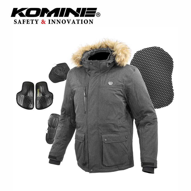 KOMINE autumn winter Lianhood Long version commuter Ferris riding large coat waterproof windproof riding suit male and female JK-615