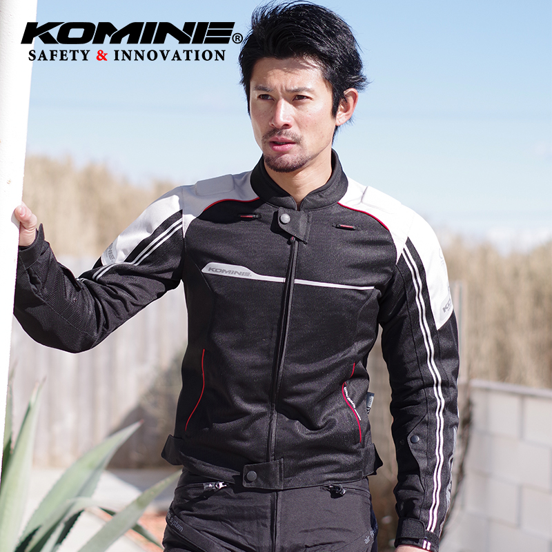 Japan KOMINE spring, summer and autumn motorcycle riding clothes spinning mesh racing clothes anti-fall belt protective gear night vision JK-126