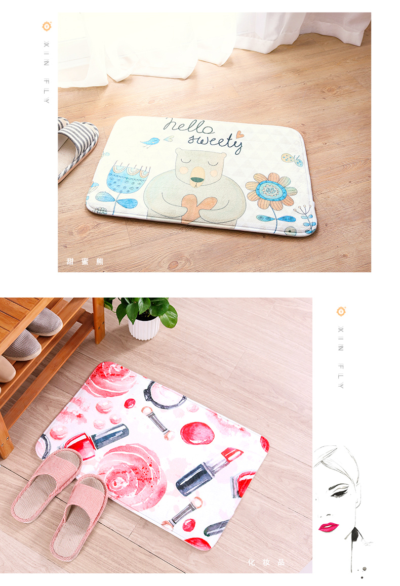 Thảm cửa mat phòng tắm chống trượt mat chân mat phòng ngủ nhà phòng tắm nhà vệ sinh cửa thấm thảm thảm nhựa trải sàn