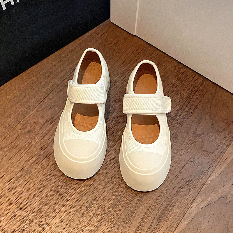 Zhao Ruth Tongan Mary Jane shoes woman 2022 new thick bottom small white shoes summer Head white sails shoes single shoes