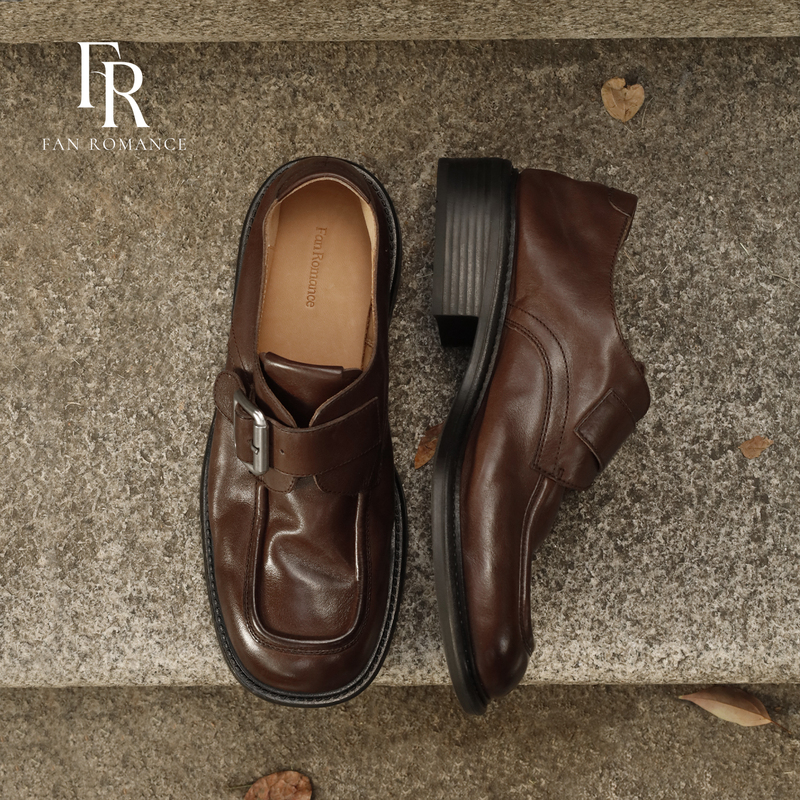 Fanfan's Cousin, Melard Brown Thick-Soled Leather Shoes for Women, 2026 Autumn Genuine Leather Soft-Soled British Style Loafers Fanfan's Cousin, Melard Brown Thick-Soled Leather Shoes for Women, 2026 Autumn Genuine Leather Soft-Soled British Style Loafers