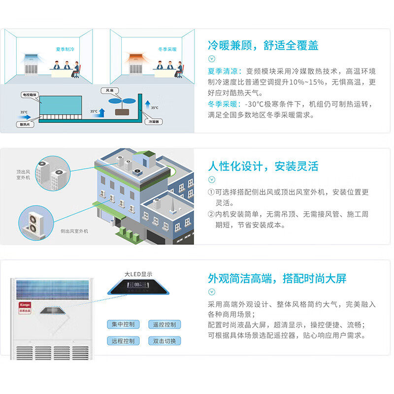 Chigo 6 Hp 10 Hp Air Conditioner Cabinet Unit Vertical Type 10P Industrial Central Air Conditioner Commercial Ten Horsepower One-To-Two Ceiling Unit