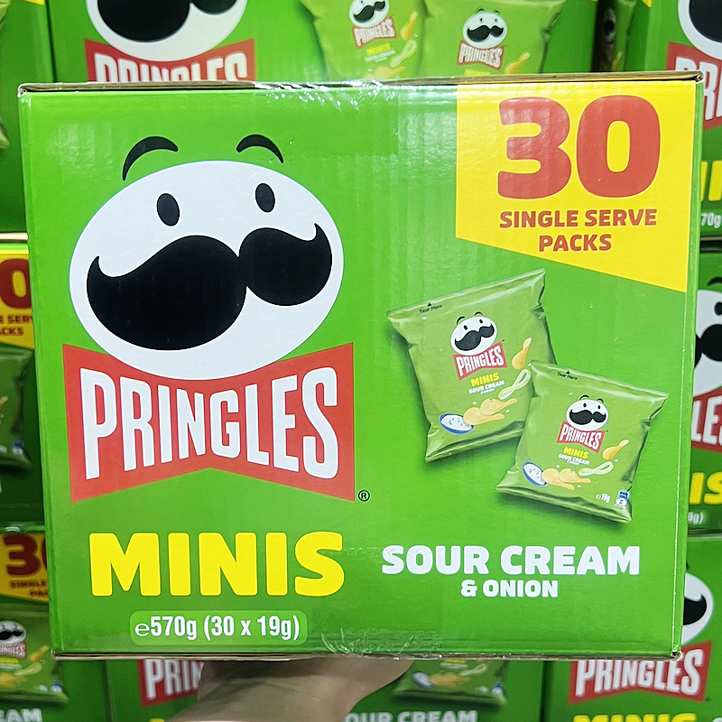 Costco Malaysia Imported Pringles Potato Chips Sour Cream and Onion Flavor 570g 30 Bags