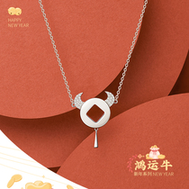 Flower Bud original Hongyun cow necklace light luxury niche 2021 New light luxury simple life transfer choker