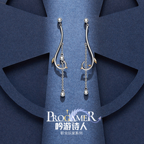 Flower Bud Original Chanting Poet Earnail Personality 2021 New Country Wind Ear Pendant Delicate Super Fairy SILVER PIN