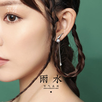 Flower Bud original rain earrings 2021 New Tide niche design sense silver needle advanced retro exquisite earrings female