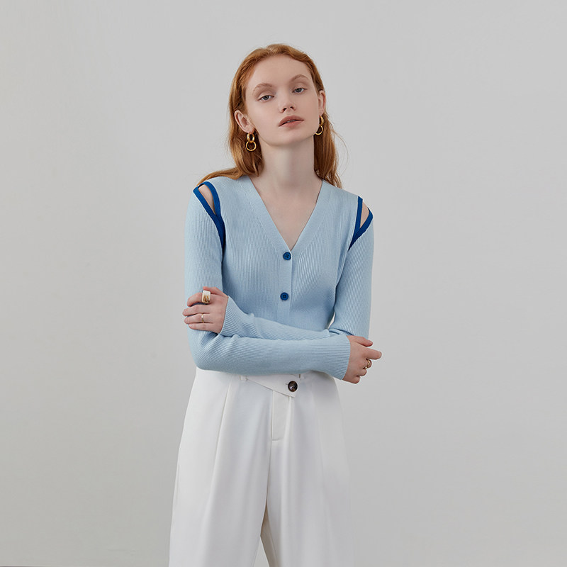 circlofy hollowed-out V neckline sweatshirt for women 2022 spring autumn season new blouse with ruffled hooded sweatshirt