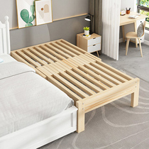Solid wood sofa bed simple small apartment bed foldable multi-functional tatami push and pull bed sitting and lying pull-out bed